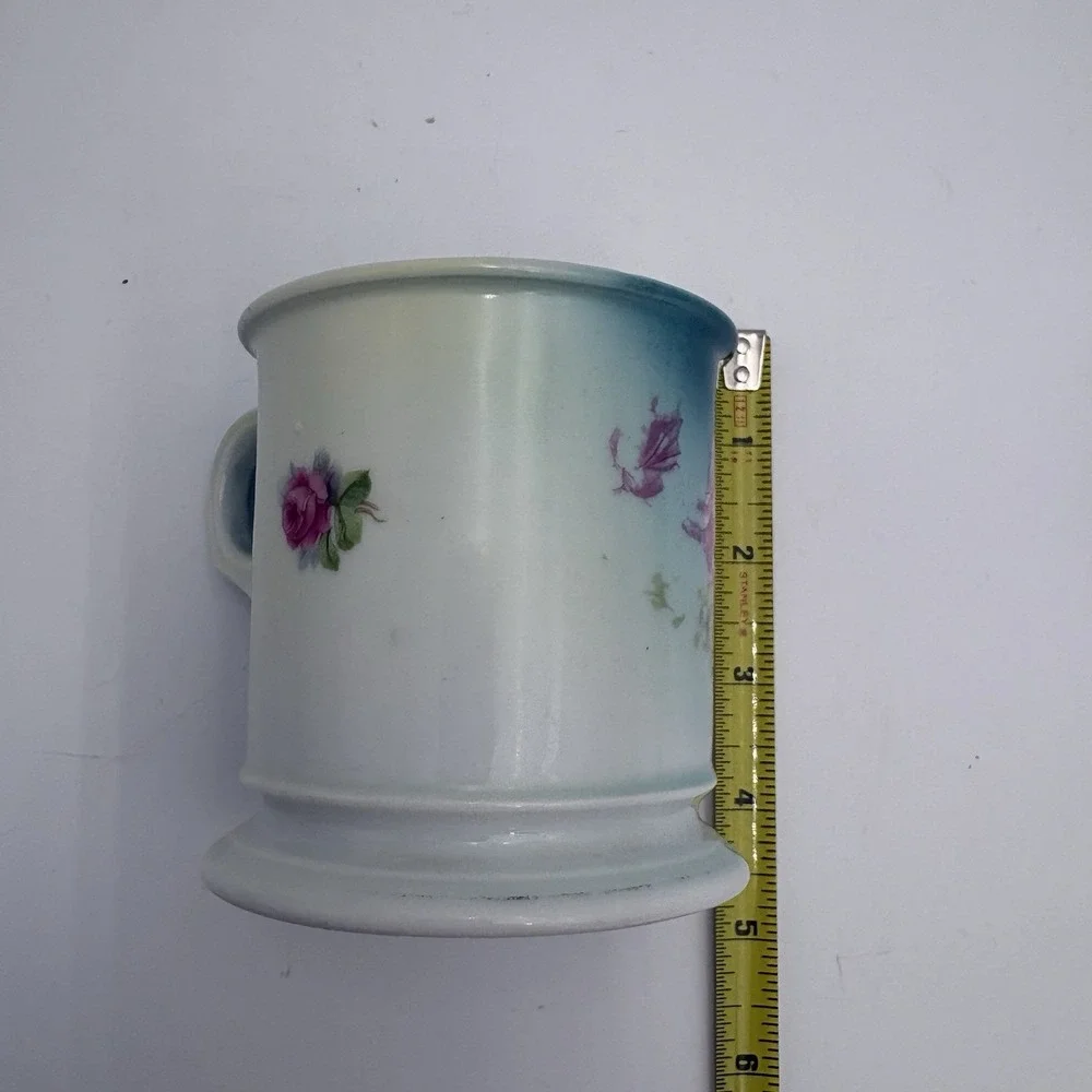 Vintage‎ Shaving Mug Cup Porcelain Pink Roses Floral Stamped